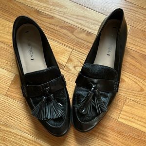 Via Spiga Calf Hair & Leather Tassel Loafers